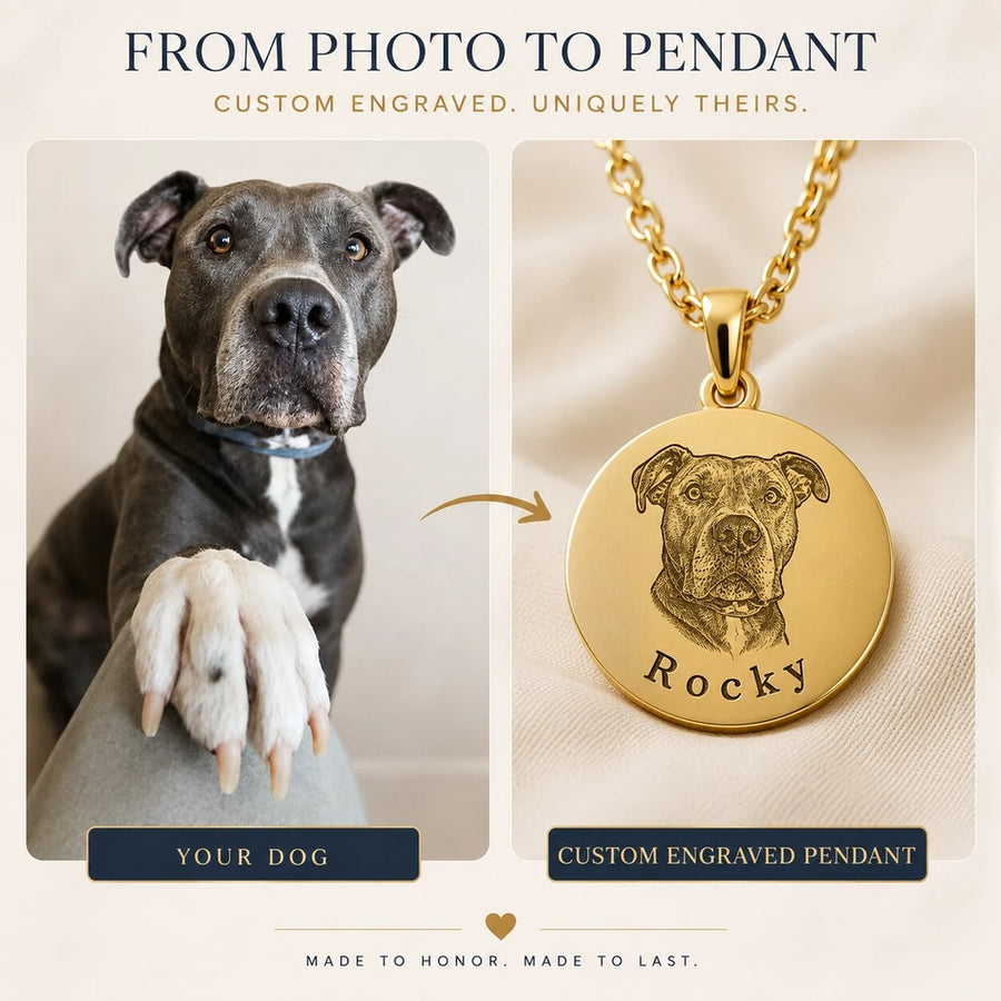 Loyalto custom pet portrait necklace